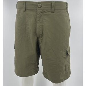 Eddie Bauer Travex Hybrid Cargo Shorts Nylon Olive Green Hiking Mens XL